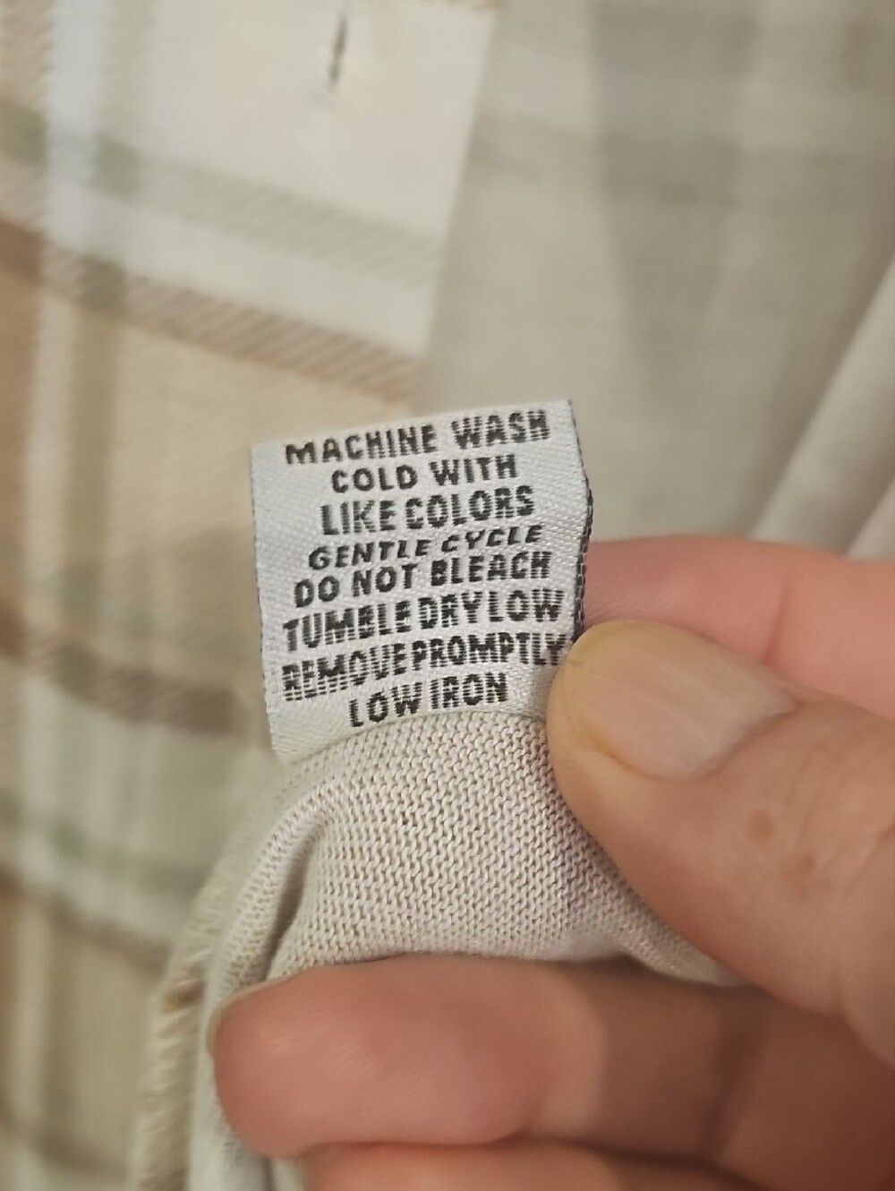Sabrina Lauren Beige Plaid Button-Down Shirt - Picture 4 of 5
